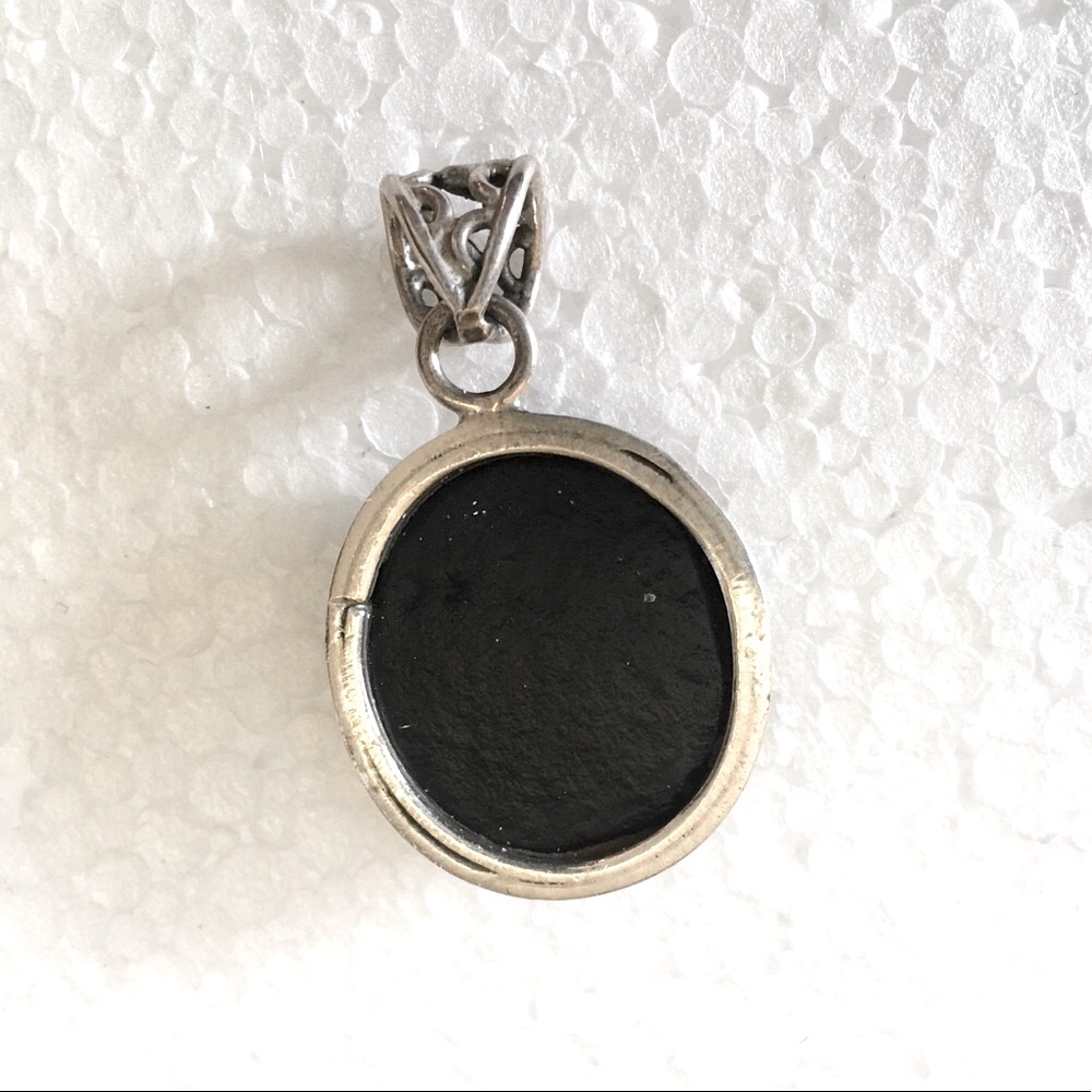 dichroic glass necklace pendant silver setting - Picture 2 of 5